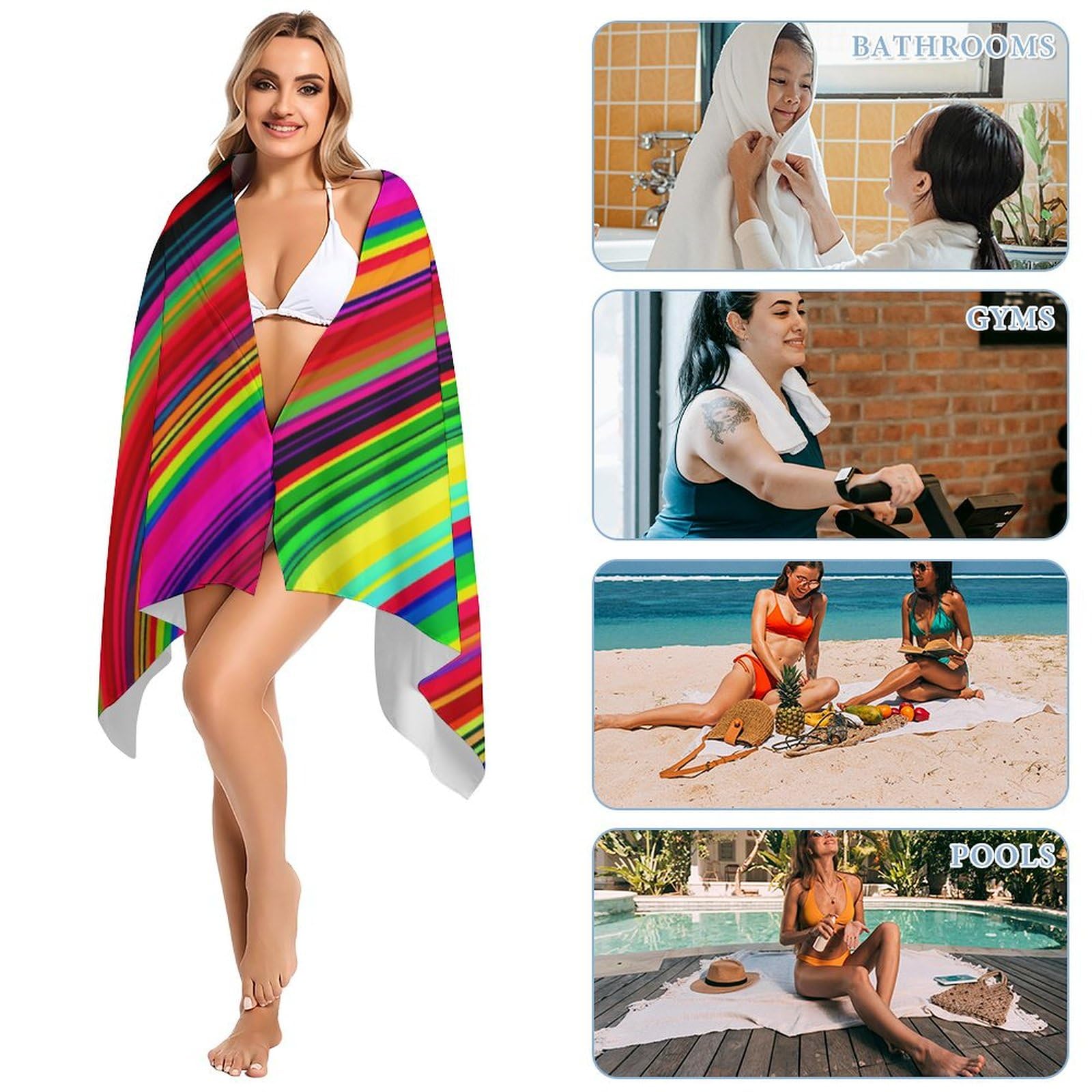 Amazon.com: NHYDSPQ Plus Size Beach Towel, Colorful Mexican